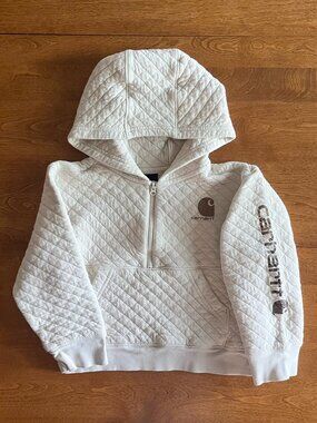 Carhartt cream quilted half-zip hoodie 4T